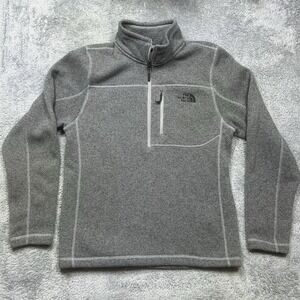 The North Face Gordon Lyons 1/4 Zip Pullover Men's M Gray Fleece Outdoor Pockets